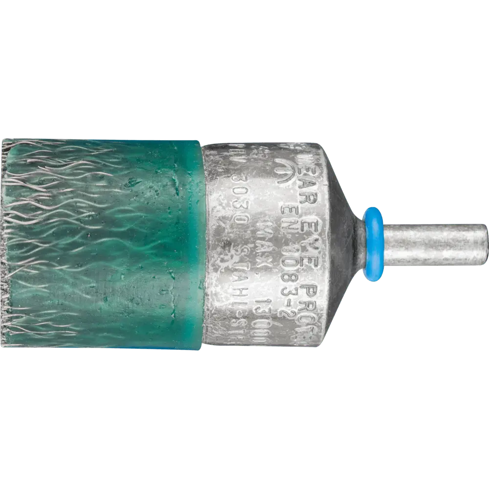 Produktfoto 1 von PFERD TOOLS Vulkanisierte Pinselbürste weich ungezopft PBV Ø30mm Schaft-Ø6 mm Stahl-Draht-Ø0,35, 10 Stk.