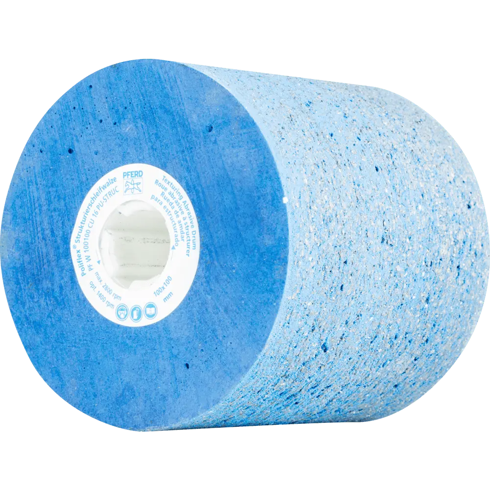 Produktfoto 1 von PFERD TOOLS Poliflex Walze Ø 100x100mm Bohrung-Ø 19 mm PU-STRUC SIC16 zum Strukturieren mit Walzenantrieb
