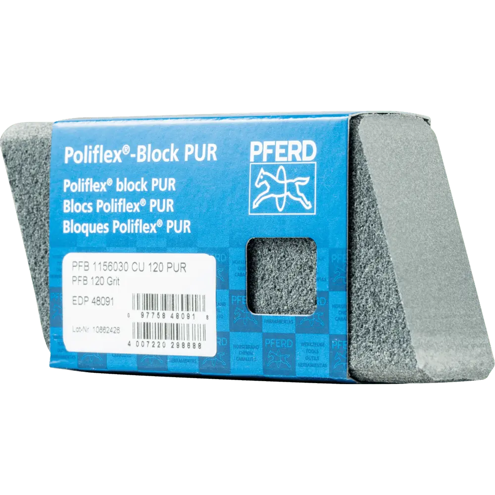Produktfoto 1 von PFERD TOOLS Poliflex Schleifblock 30x60x115 mm Bindung PUR SIC120 für Feinschliff und Finish, 5 Stk.