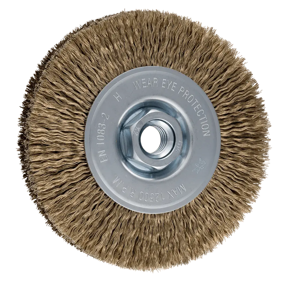 Produktfoto 1 von PFERD TOOLS Rundbürste ungezopft RBU Ø 115x15 mm M14 vermessingter Stahl-Litzen-Draht-Ø 0,20 mm Winkelschleifer