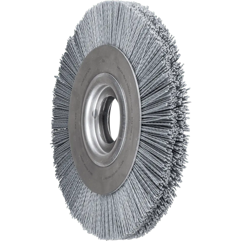 Produktfoto 1 von PFERD TOOLS Rundbürste breit ungezopft RBU Ø 250x30xvari. Bohr. SiC-Filament-Ø 1,10mm Korn 120 Schleifbock
