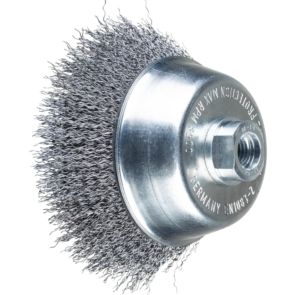 Produktfoto 1 von PFERD TOOLS Topfbürste ungezopft TBU Ø100mm M14 Stahl-Draht-Ø0,30 Winkelschleifer