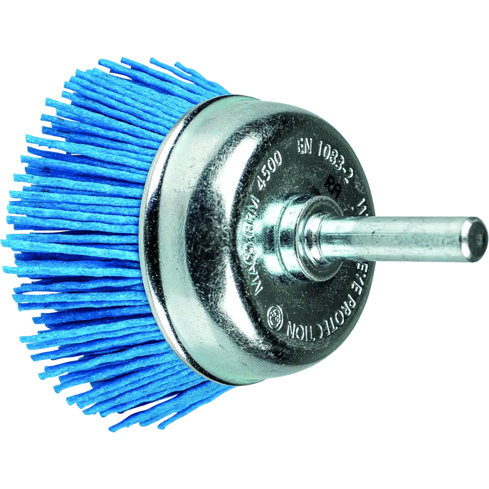 PFERD TOOLS Topfbürste ungezopft TBU Ø 50mm Schaft-Ø 6 mm BLUE-Filament-Ø 1,10mm Korn 180 Bohrmaschinen