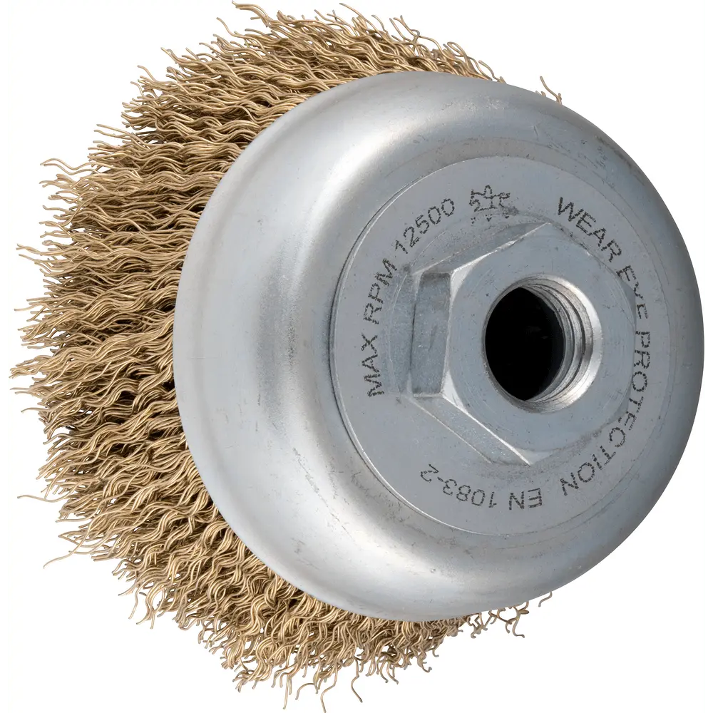 Produktfoto 1 von PFERD TOOLS Topfbürste ungezopft TBU Ø 60 mm M14 vermessingter Stahl-Litzen-Draht-Ø 0,25 mm Winkelschleifer
