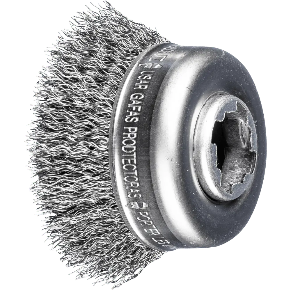 Produktfoto 1 von PFERD TOOLS Topfbürste ungezopft TBU Ø60 Bohrung 22,2 mm/X-LOCK Stahl-Draht-Ø0,30 Winkelschleifer