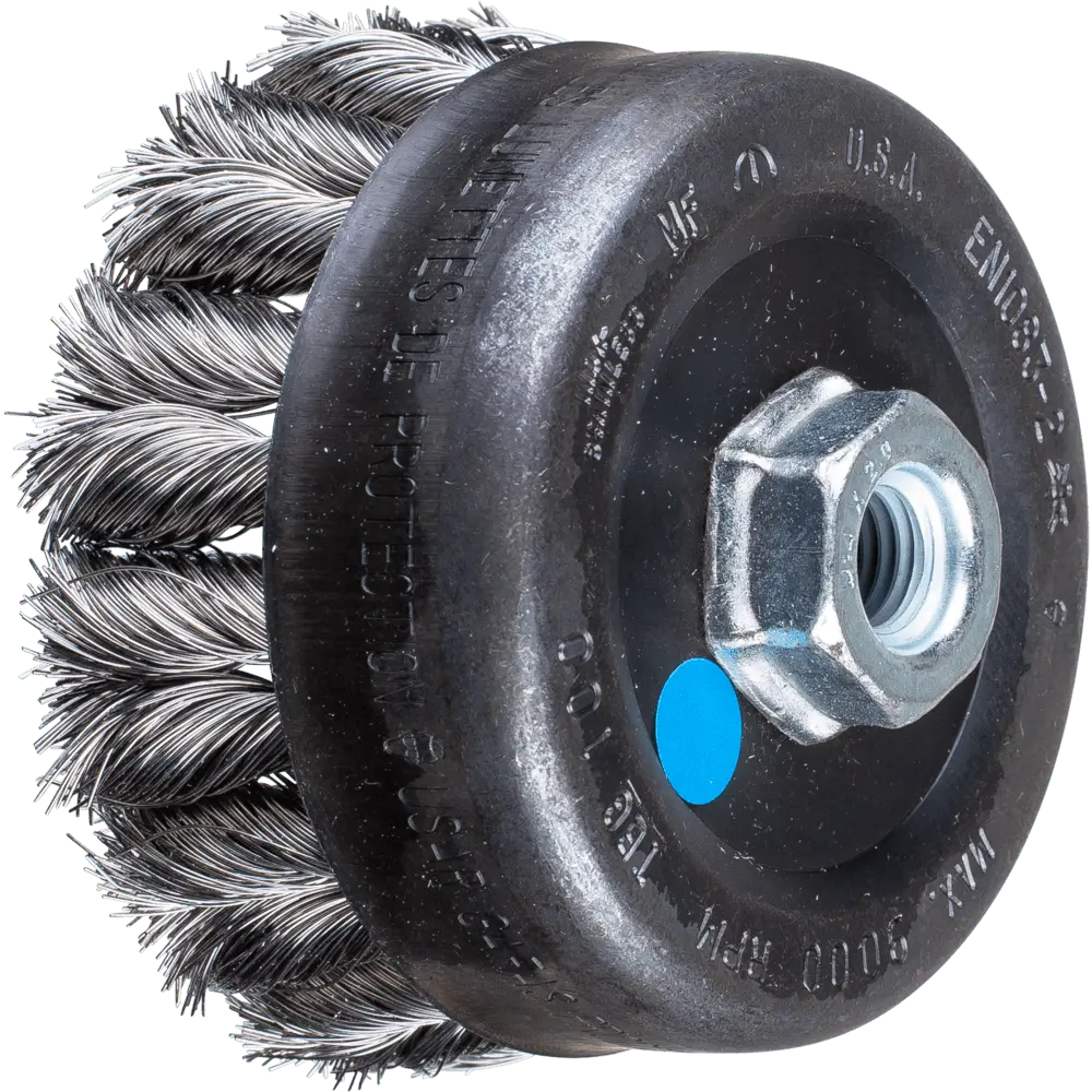 Produktfoto 1 von PFERD TOOLS COMBITWIST Topfbürste gezopft TBG Ø 100mm M14 Edelstahl-Draht-Ø 0,35 mm Winkelschleifer
