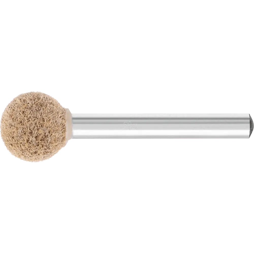 Produktfoto 1 von PFERD TOOLS POLINOX verpresster Vlies-Schleifstift Kugelform PNER Ø 15 mm Schaft-Ø 6mm Mittelhart A Fein für Finish, 10 Stk.