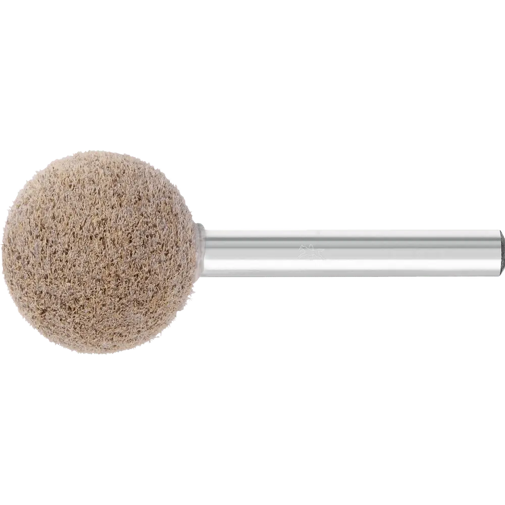 Produktfoto 1 von PFERD TOOLS POLINOX verpresster Vlies-Schleifstift Kugelform PNER Ø 25 mm Schaft-Ø 6mm Hart A Grob für Finish, 10 Stk.