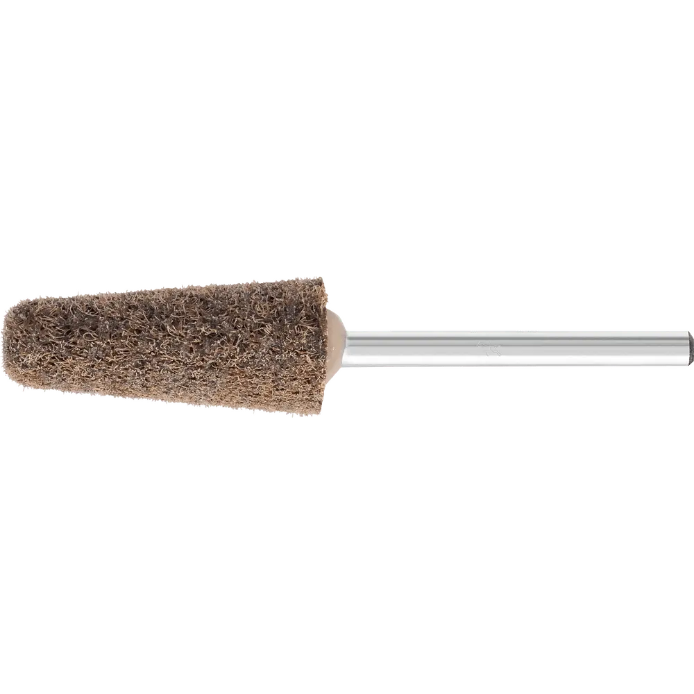 Produktfoto 1 von PFERD TOOLS POLINOX verpresster Vlies-Schleifstift Kegelform PNER Ø 10x25 mm Schaft-Ø 3mm Hart A Grob für Finish, 10 Stk.