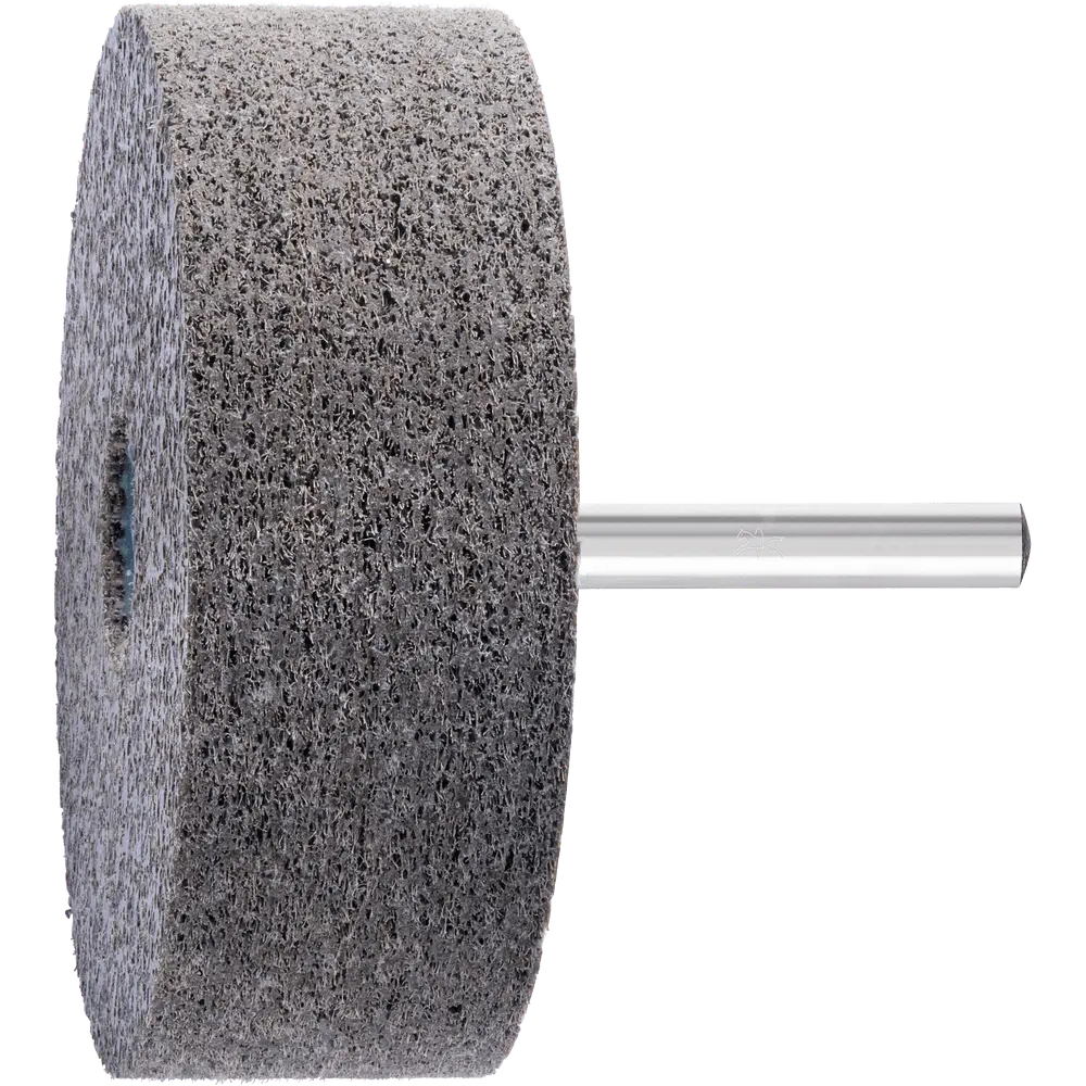 Produktfoto 1 von PFERD TOOLS POLINOX verpresster Vlies-Schleifstift Zylinderform PNER Ø 75x25 mm Schaft-Ø 6mm Hart A Grob für Finish, 5 Stk.