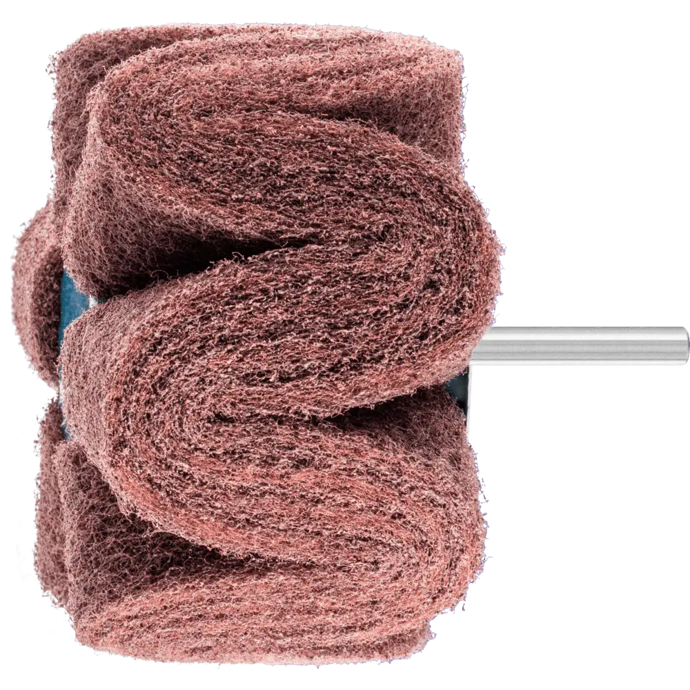 Produktfoto 1 von PFERD TOOLS POLINOX Vlies-Schleifstift PNG Ø 100x50mm Schaft-Ø 6 mm A180 für Feinschliff und Finish, 5 Stk.
