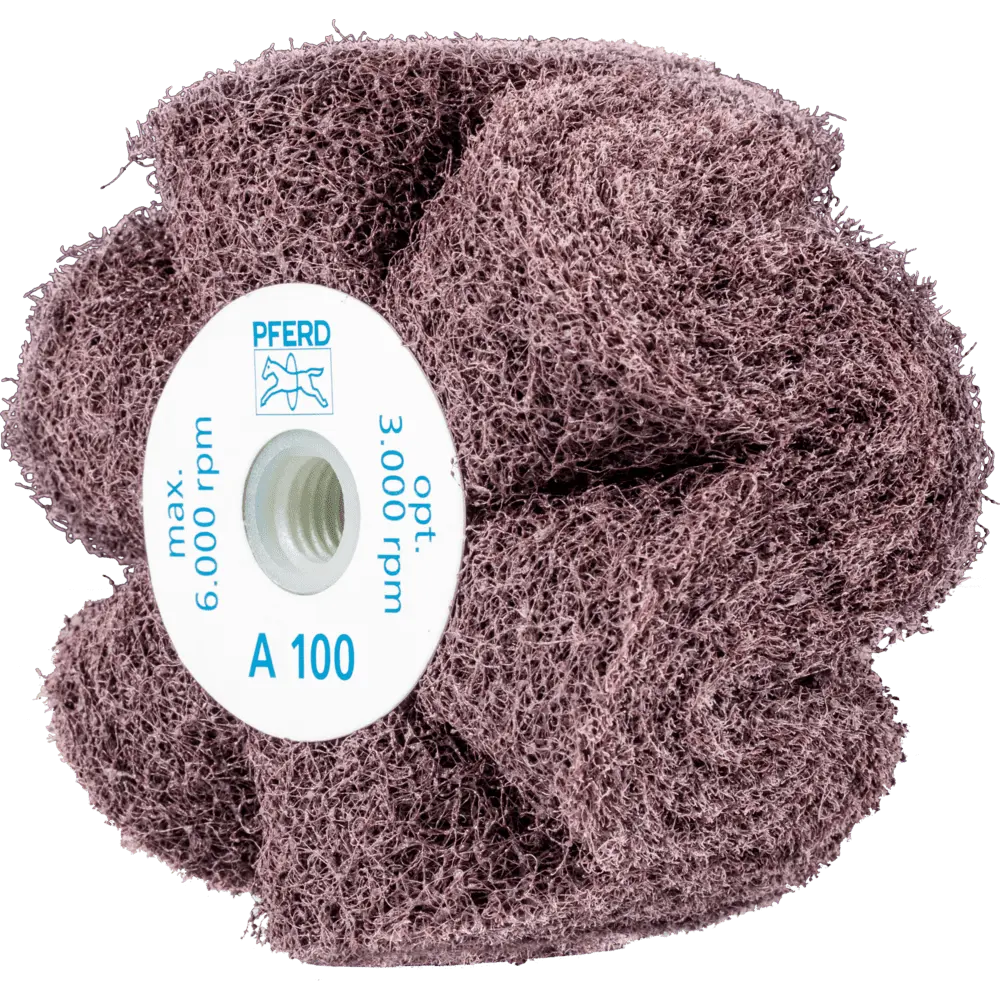 PFERD TOOLS POLINOX Vlies-Schleifrad PNG Ø 100x50mm Gewinde M14 A100 für Feinschliff und Finish, 5 Stk.