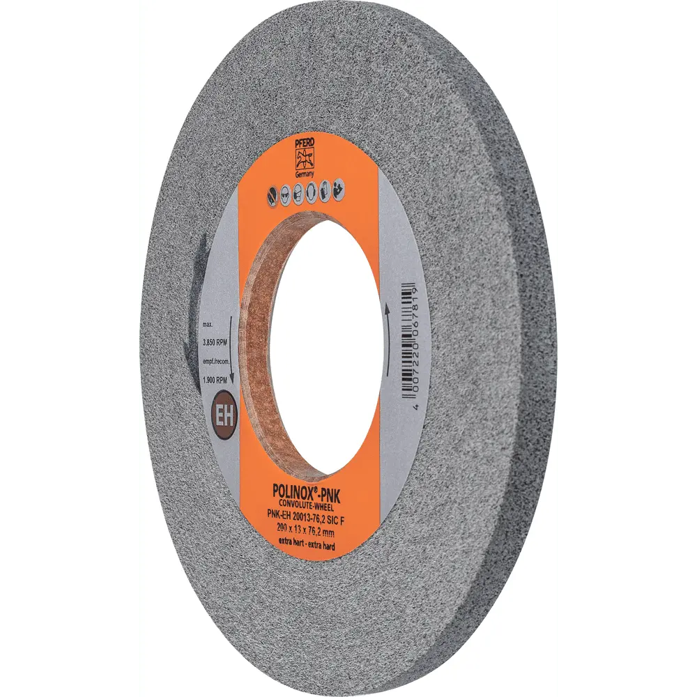 Produktfoto 1 von PFERD TOOLS POLINOX Gewickeltes Vlies-Rad PNK Ø 200x13 mm Bohrung-Ø 76,2 mm Extrahart SIC Fein für Finish