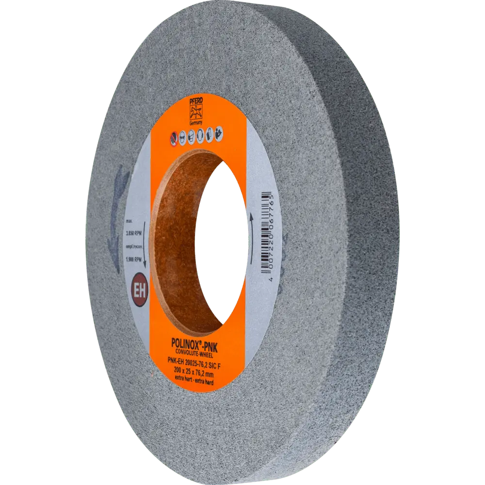 Produktfoto 1 von PFERD TOOLS POLINOX Gewickeltes Vlies-Rad PNK Ø 200x25 mm Bohrung-Ø 76,2 mm Extrahart SIC Fein für Finish
