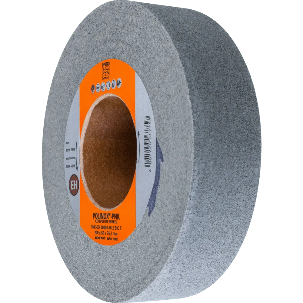 Produktfoto 1 von PFERD TOOLS POLINOX Gewickeltes Vlies-Rad PNK Ø 200x50mm Bohrung-Ø 76,2 mm Extrahart SIC Fein für Finish