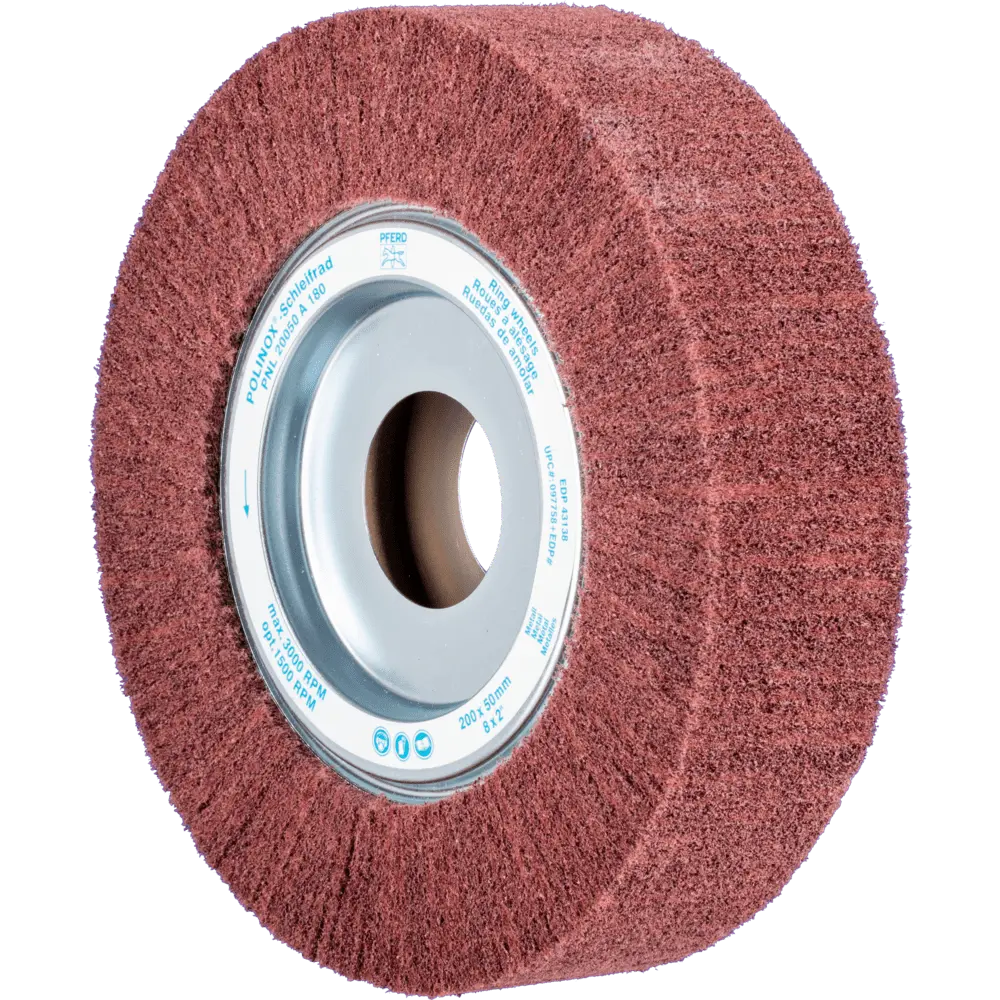 Produktfoto 1 von PFERD TOOLS POLINOX Vlies-Schleifrad PNL Ø 200x50mm Bohrung-Ø 44 mm A180 für Feinschliff und Finish