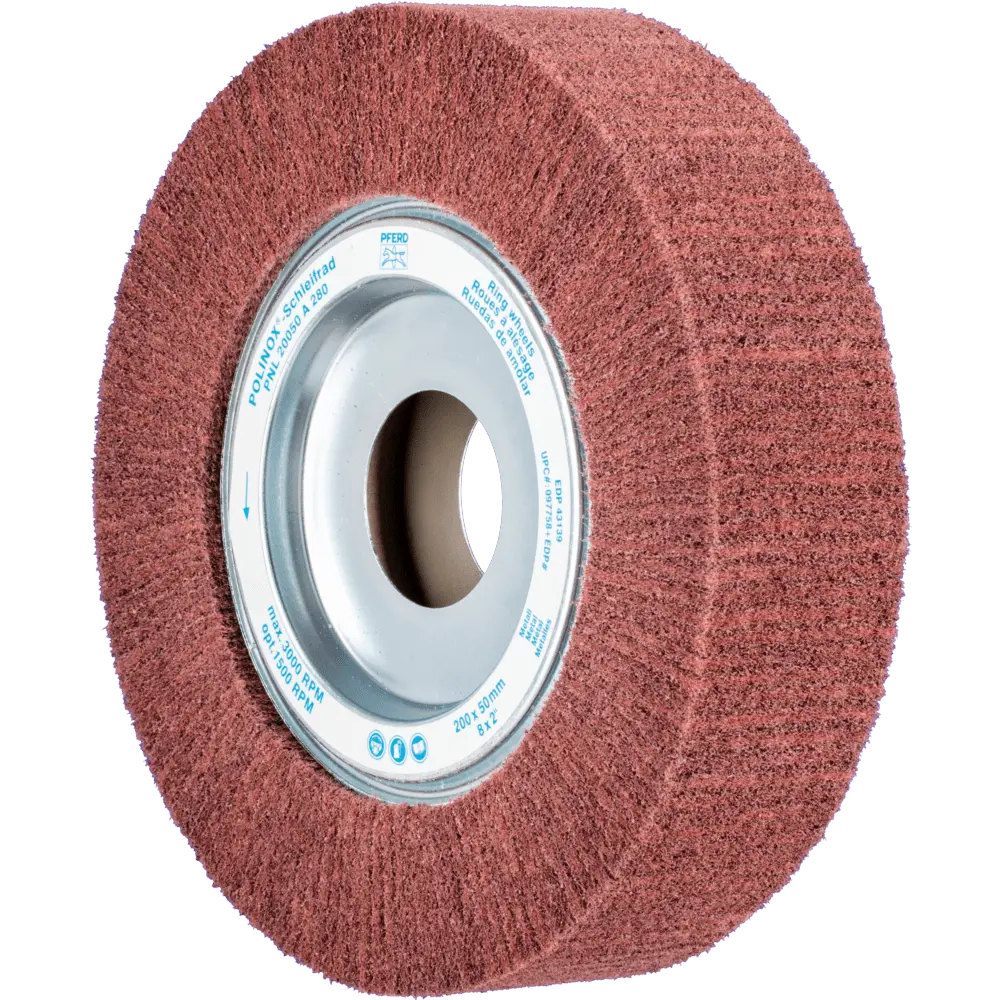Produktfoto 1 von PFERD TOOLS POLINOX Vlies-Schleifrad PNL Ø 200x50mm Bohrung-Ø 44 mm A280 für Feinschliff und Finish