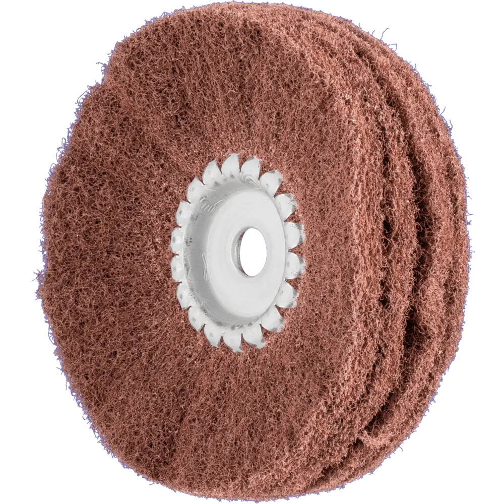 Produktfoto 1 von PFERD TOOLS POLINOX Vlies-Schleifrad PNR Ø 100x35 mm Bohrung-Ø 10 A180 für Feinschliff und Finish
