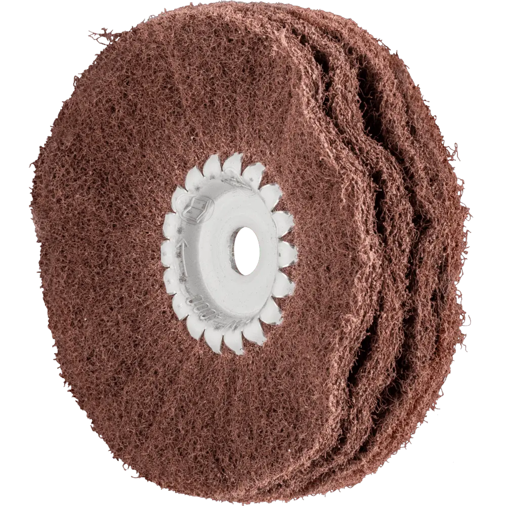 Produktfoto 1 von PFERD TOOLS POLINOX Vlies-Schleifrad PNR Ø 100x35 mm Bohrung-Ø 10 A280 für Feinschliff und Finish