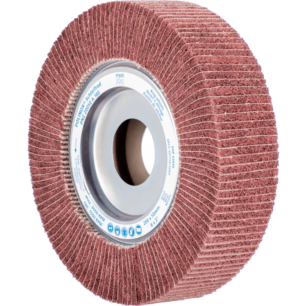 Produktfoto 1 von PFERD TOOLS POLINOX Vlies-Schleifrad PNZ Ø 200x50mm Bohrung-Ø 44 mm A180 für Feinschliff und Finish