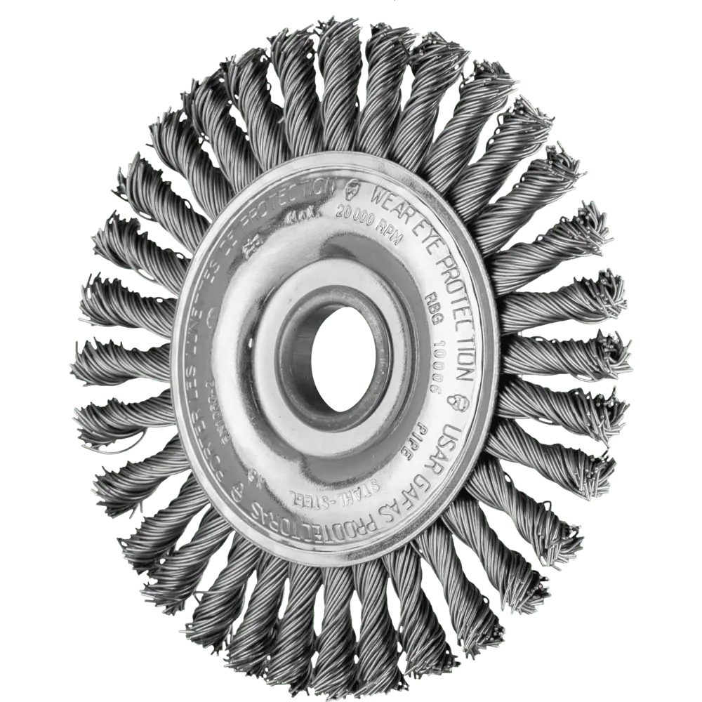 Produktfoto 1 von PFERD TOOLS PIPELINE Bürste gezopft RBG Ø 100x6x22,2 mm Stahl-Draht-Ø 0,50mm Winkelschleifer, 10 Stk.