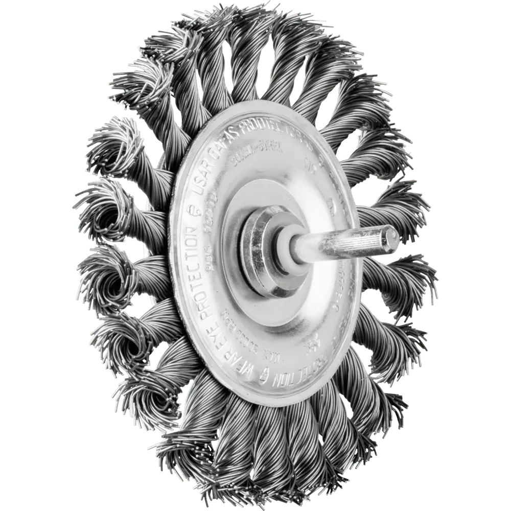 Produktfoto 1 von PFERD TOOLS Rundbürste gezopft RBG Ø100x12 mm Schaft-Ø6 mm Stahl-Draht-Ø0,50, 10 Stk.