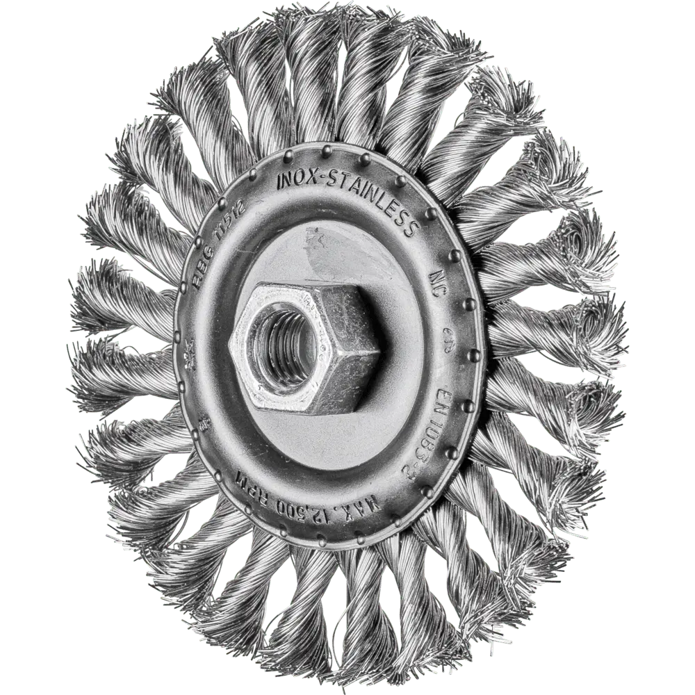Produktfoto 1 von PFERD TOOLS Rundbürste gezopft RBG Ø 115x12 mm M14 Edelstahl-Draht-Ø 0,35 mm Winkelschleifer