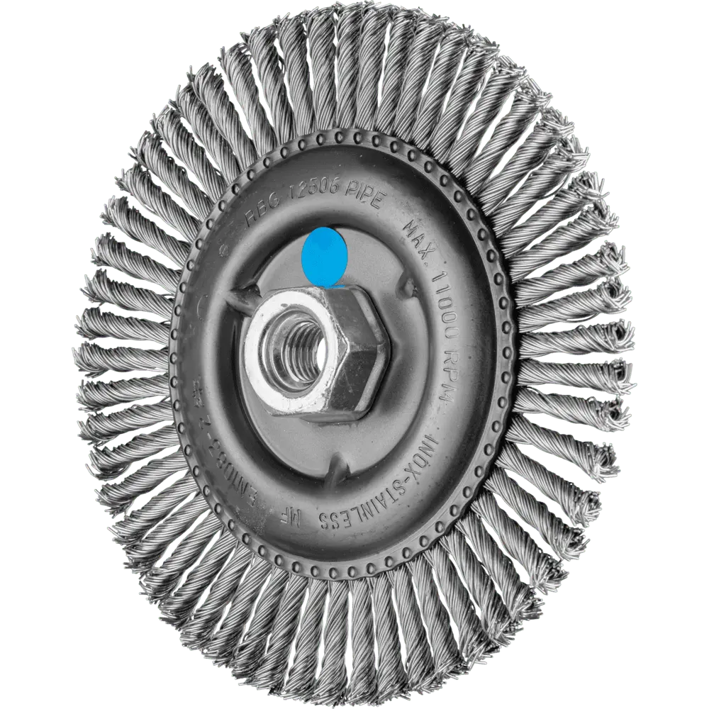 Produktfoto 1 von PFERD TOOLS PIPELINE Bürste gezopft RBG Ø 150x6 mm M14 Edelstahl-Draht-Ø 0,50mm Winkelschleifer, 10 Stk.