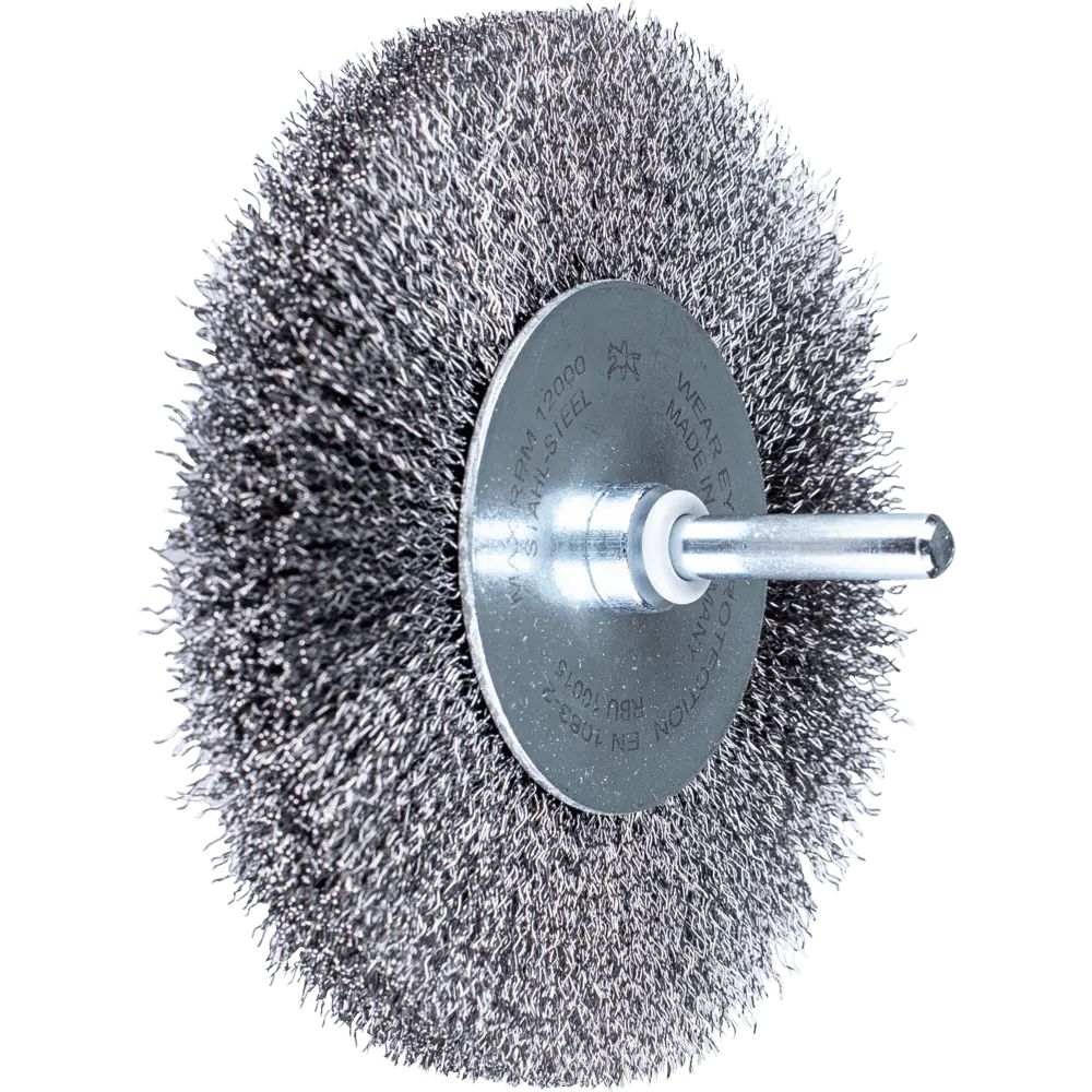 Produktfoto 1 von PFERD TOOLS Rundbürste ungezopft RBU Ø100x15 mm Schaft-Ø6 mm Stahl-Draht-Ø0,20, 10 Stk.