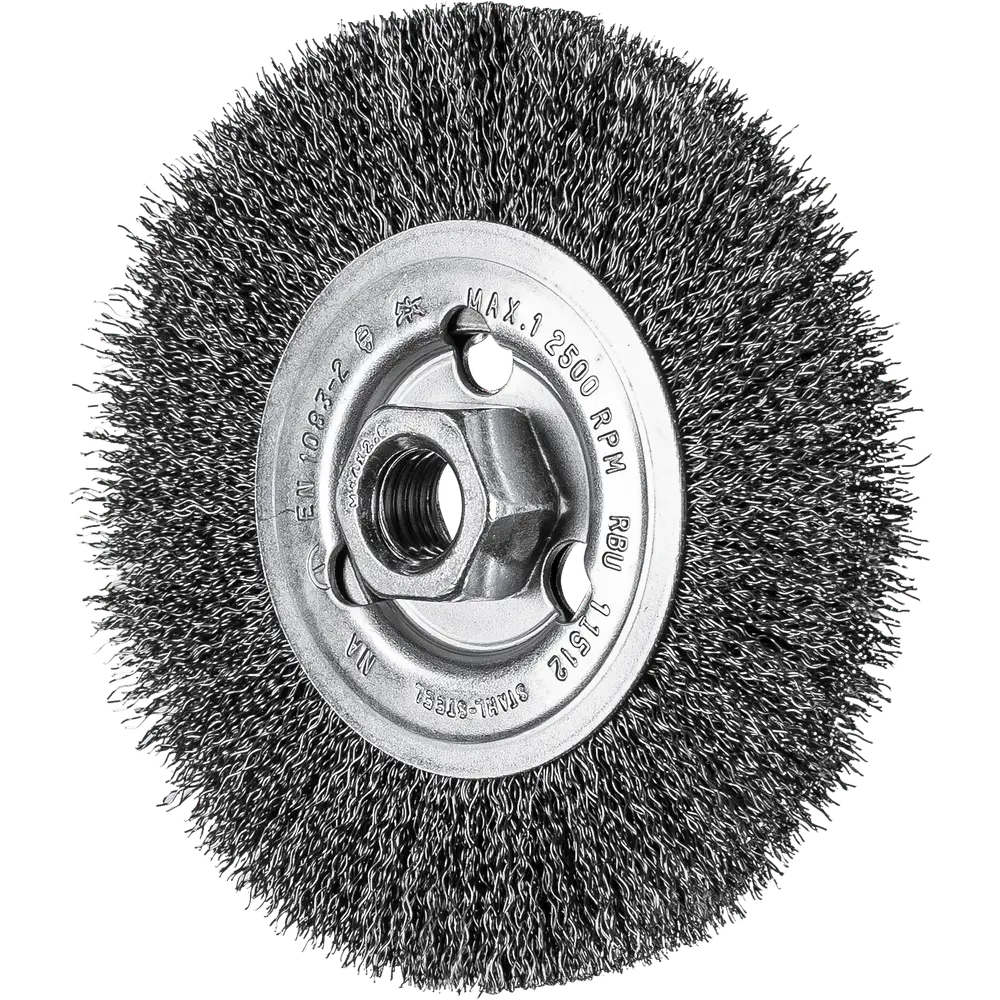 Produktfoto 1 von PFERD TOOLS Rundbürste ungezopft RBU Ø115x12 mm M14 Stahl-Draht-Ø0,30 Winkelschleifer