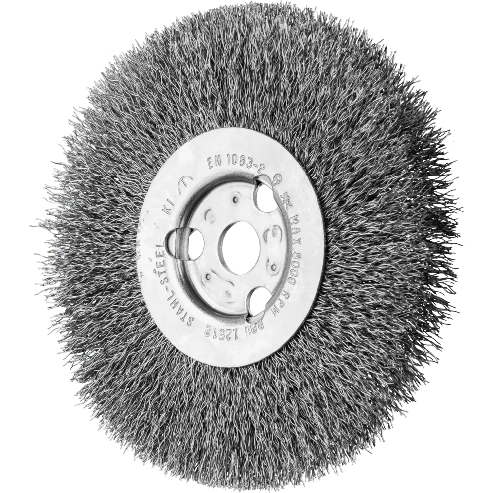 Produktfoto 1 von PFERD TOOLS Rundbürste schmal ungezopft RBU Ø125x12x14 mm Bohrung Stahl-Draht-Ø0,30, 2 Stk.