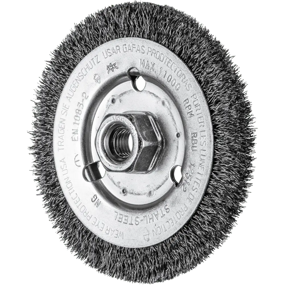 Produktfoto 1 von PFERD TOOLS Rundbürste ungezopft RBU Ø125x12 mm M14 Stahl-Draht-Ø0,30 Winkelschleifer