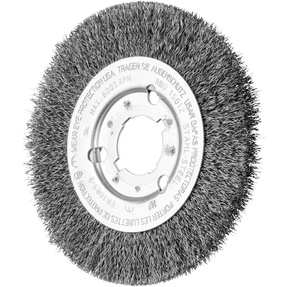 Produktfoto 1 von PFERD TOOLS Rundbürste schmal ungezopft RBU Ø150x12xvariable Bohrung Stahl-Draht-Ø0,25, 2 Stk.