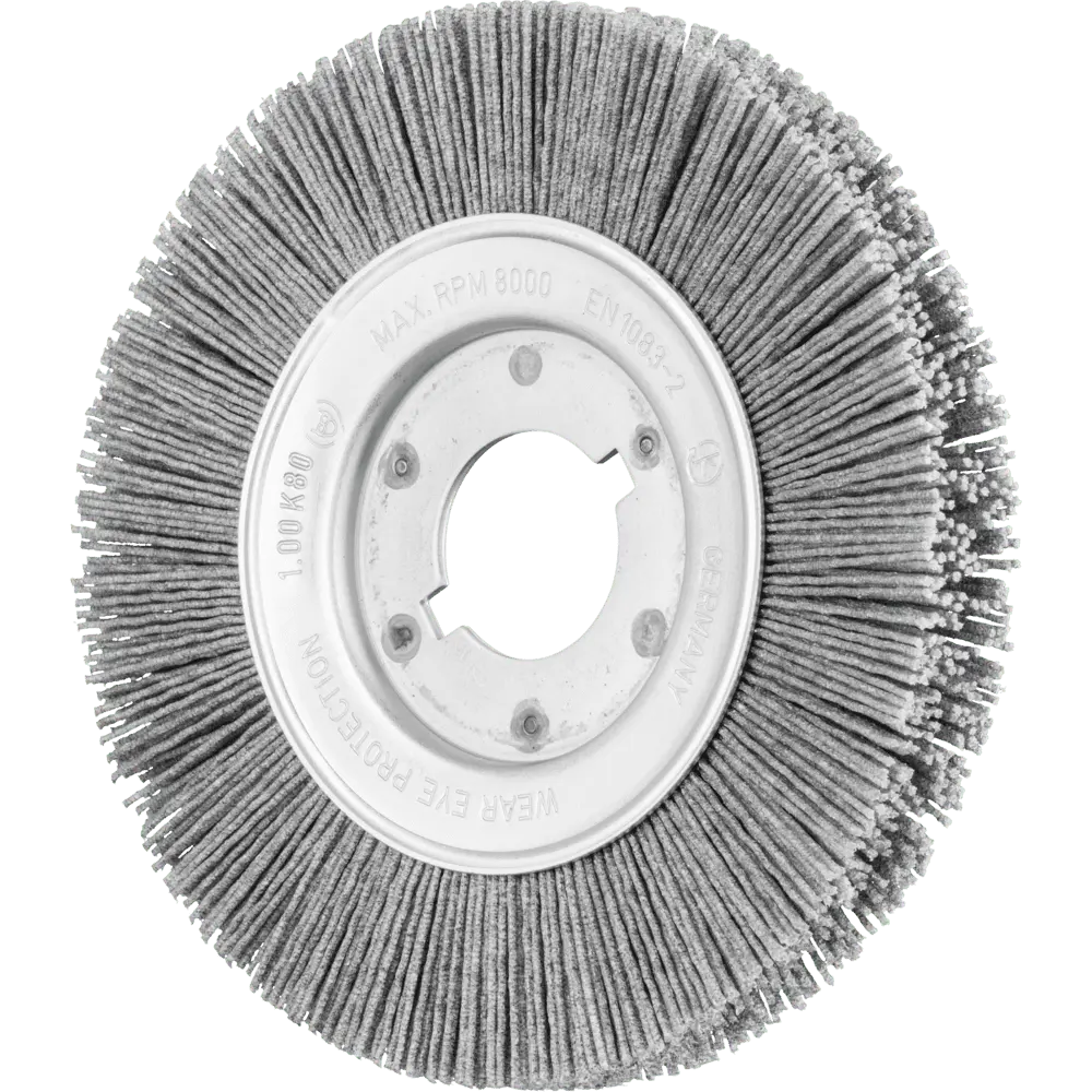 Produktfoto 1 von PFERD TOOLS Rundbürste schmal ungezopft RBU Ø 150x16xvariable Bohrung SiC-Filament-Ø 1,00mm Korn 80, 2 Stk.