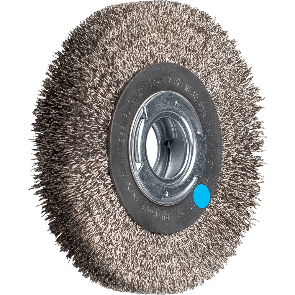 Produktfoto 1 von PFERD TOOLS Rundbürste breit ungezopft RBU Ø150x25xvariable Bohrung Edelstahl-Draht-Ø0,30 Schleifbock