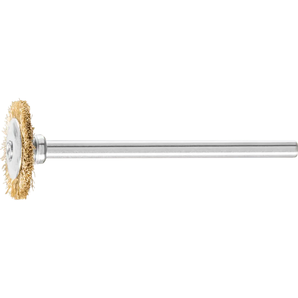 Produktfoto 1 von PFERD TOOLS Miniatur- Rundbürste RBU Ø16x2 mm Schaft-Ø3 mm Messing-Draht-Ø0,10, 10 Stk.