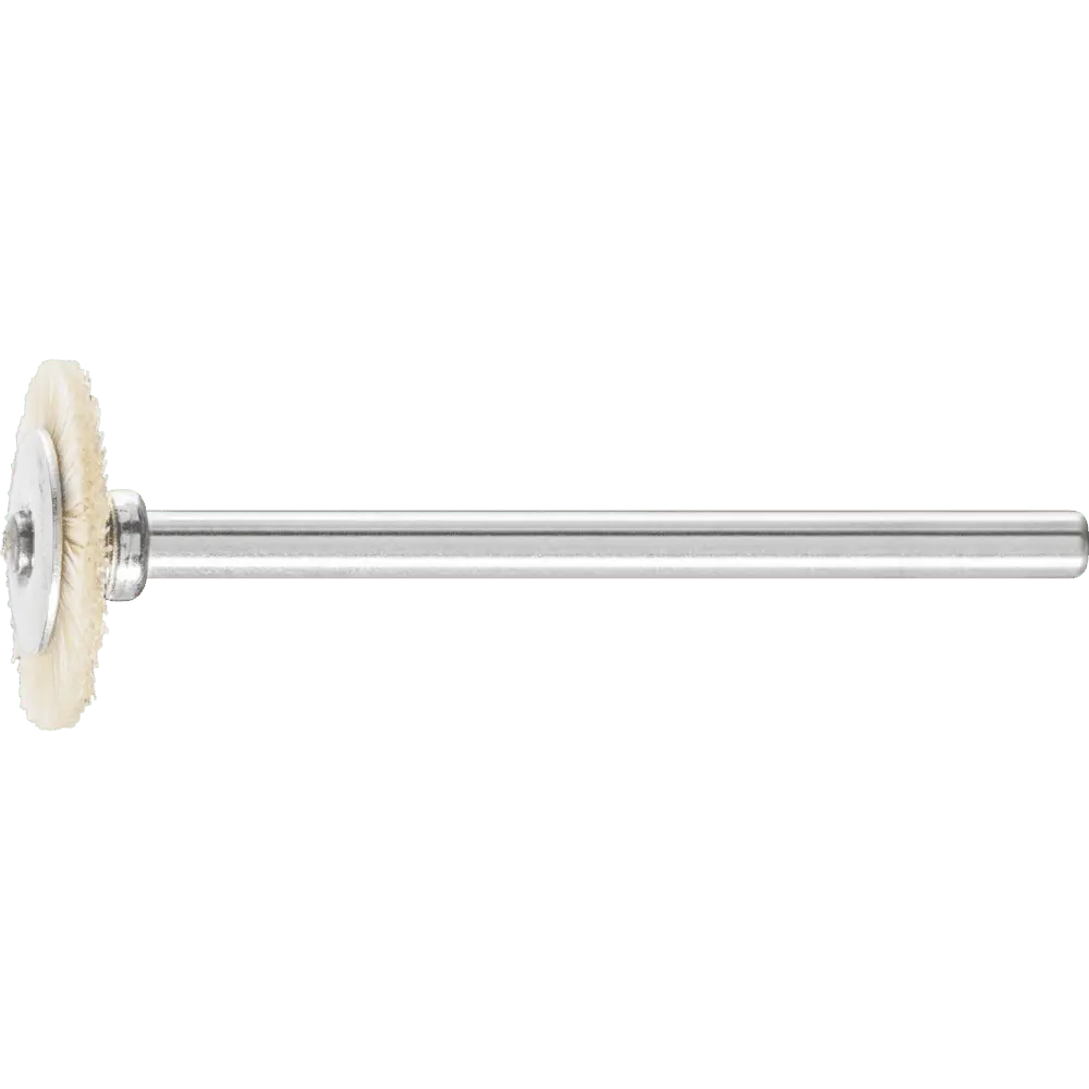 Produktfoto 1 von PFERD TOOLS Miniatur- Rundbürste RBU Ø16x2 mm Schaft-Ø3 mm weiße Schweineborste, 10 Stk.