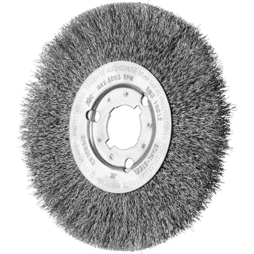Produktfoto 1 von PFERD TOOLS Rundbürste schmal ungezopft RBU Ø180x12xvariable Bohrung Stahl-Draht-Ø0,30, 2 Stk.