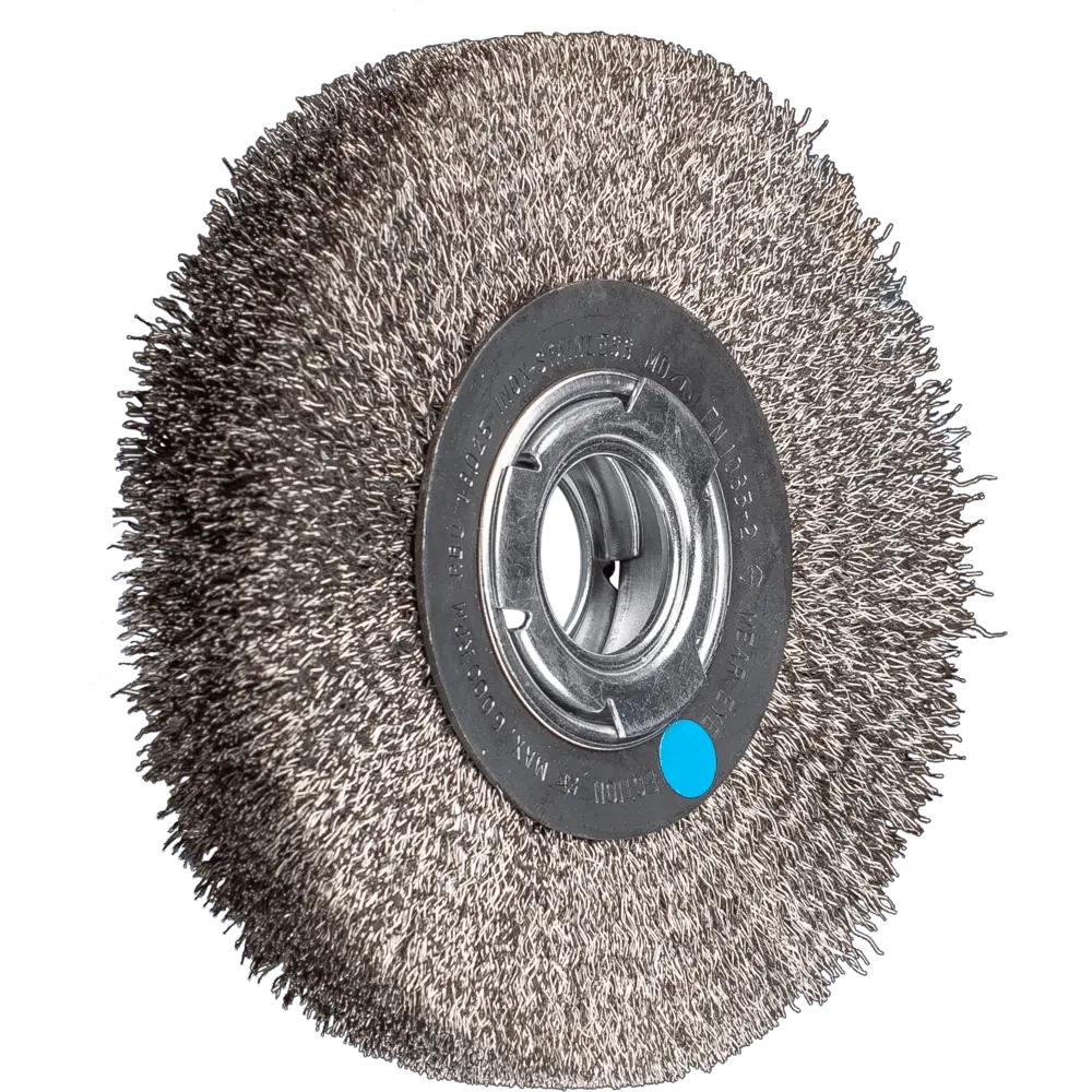Produktfoto 1 von PFERD TOOLS Rundbürste breit ungezopft RBU Ø180x25xvariable Bohrung Edelstahl-Draht-Ø0,30 Schleifbock