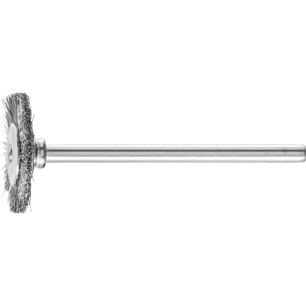 Produktfoto 1 von PFERD TOOLS Miniatur- Rundbürste RBU Ø19x2 mm Schaft-Ø3 mm Edelstahl-Draht-Ø0,10, 10 Stk.