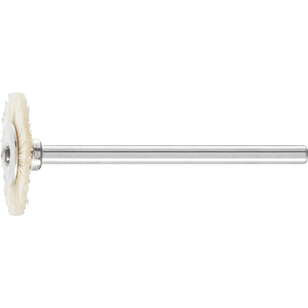 Produktfoto 1 von PFERD TOOLS Miniatur- Rundbürste RBU Ø19x2 mm Schaft-Ø3 mm weiße Schweineborste, 10 Stk.