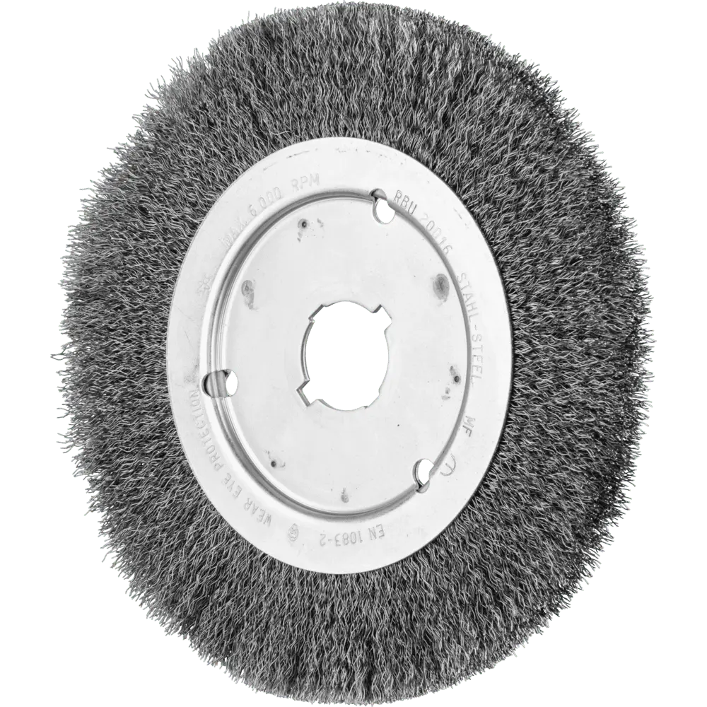Produktfoto 1 von PFERD TOOLS Rundbürste schmal ungezopft RBU Ø200x16xvariable Bohrung Stahl-Draht-Ø0,25, 2 Stk.