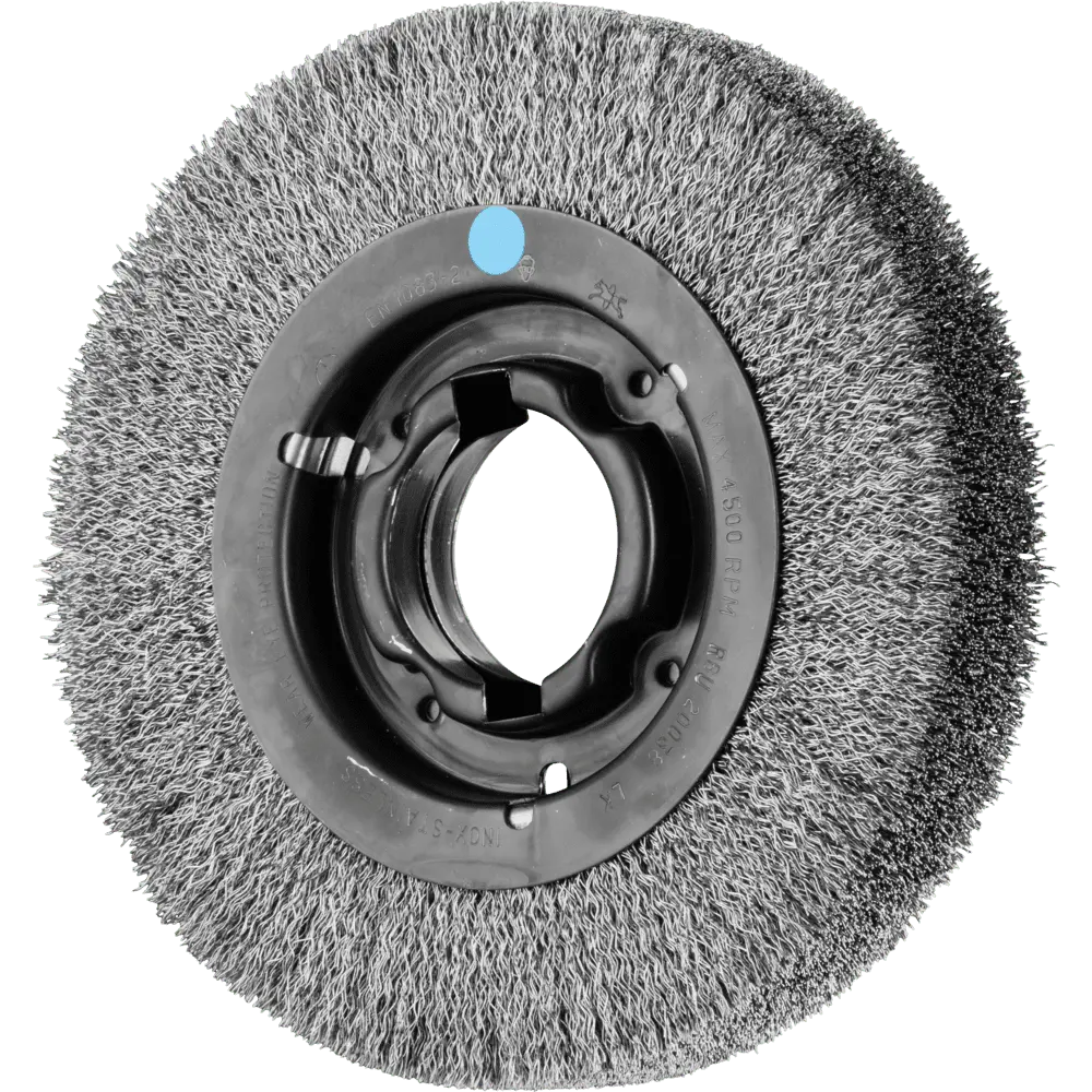 Produktfoto 1 von PFERD TOOLS Rundbürste breit ungezopft RBU Ø200x38xvariable Bohrung Edelstahl-Draht-Ø0,30 Schleifbock
