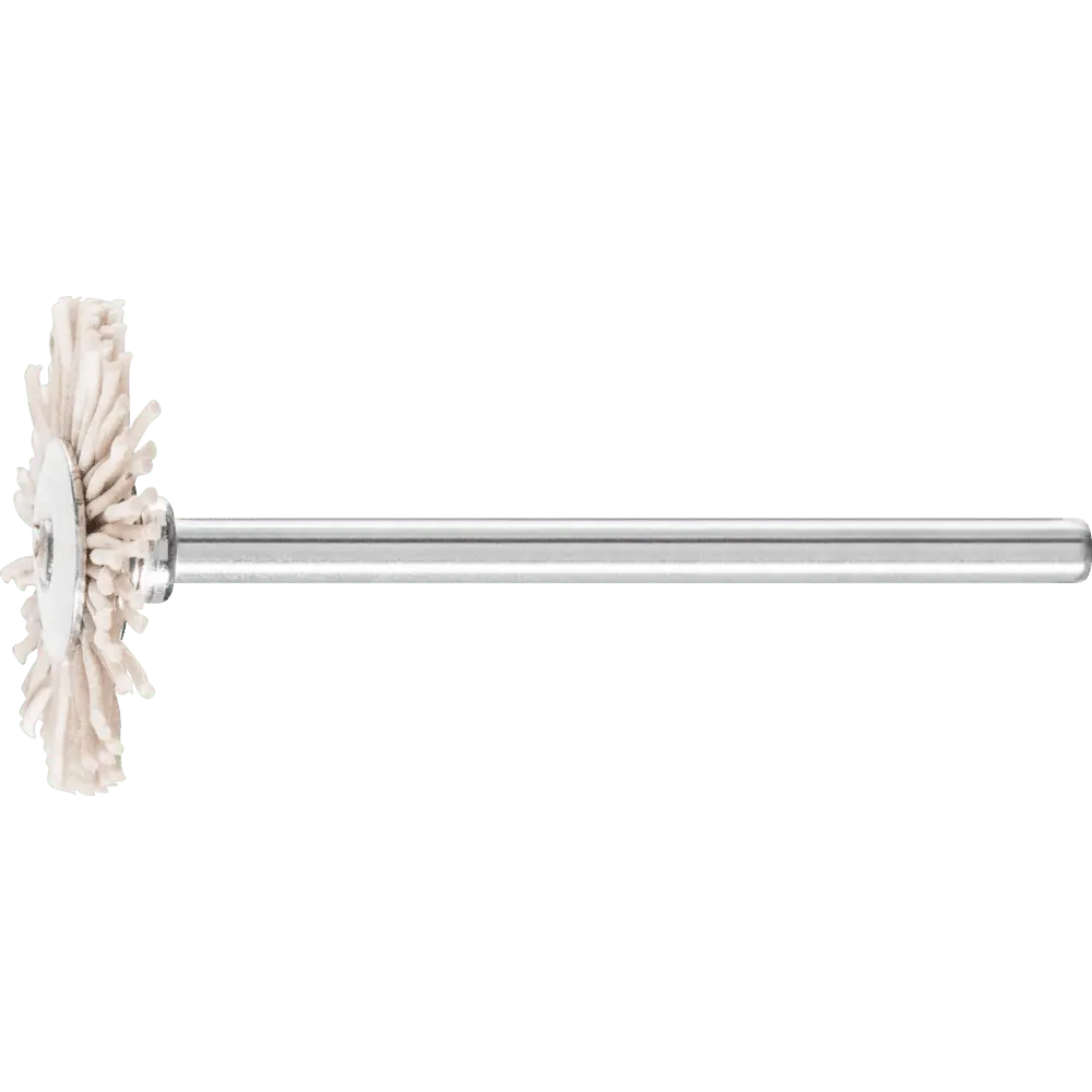 Produktfoto 1 von PFERD TOOLS Miniatur- Rundbürste RBU Ø 22x2 mm Schaft-Ø 3 mm Aluminium-Oxid-Filament-Ø 0,50mm Korn 320, 10 Stk.