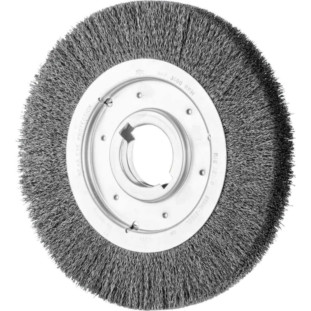 Produktfoto 1 von PFERD TOOLS Rundbürste breit ungezopft RBU Ø250x30xvariable Bohrung Stahl-Draht-Ø0,30 Schleifbock