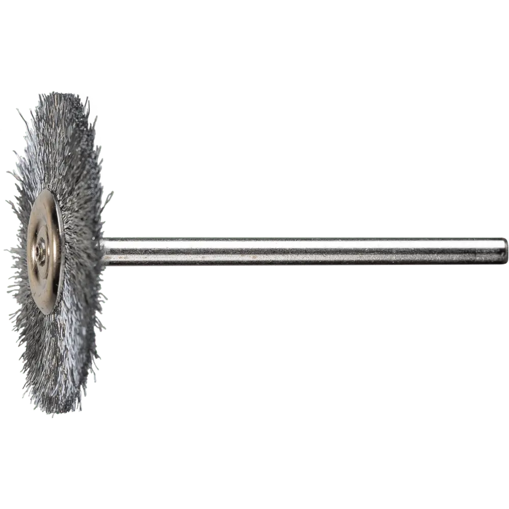 Produktfoto 1 von PFERD TOOLS Miniatur- Rundbürste RBU Ø32x2 mm Schaft-Ø3 mm Stahl-Draht-Ø0,10, 10 Stk.