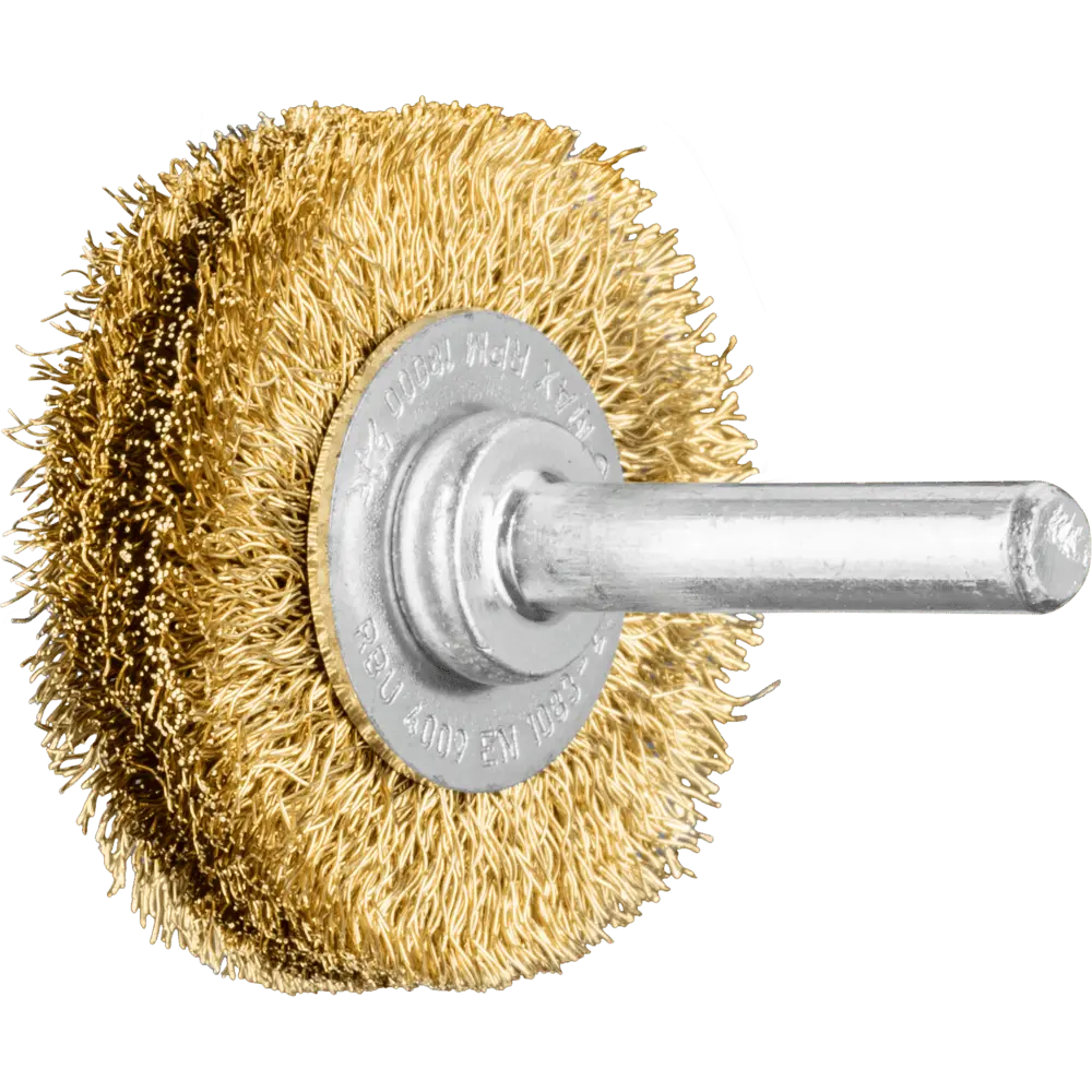 Produktfoto 1 von PFERD TOOLS Rundbürste ungezopft RBU Ø40x9 mm Schaft-Ø6 mm Messing-Draht-Ø0,20, 10 Stk.