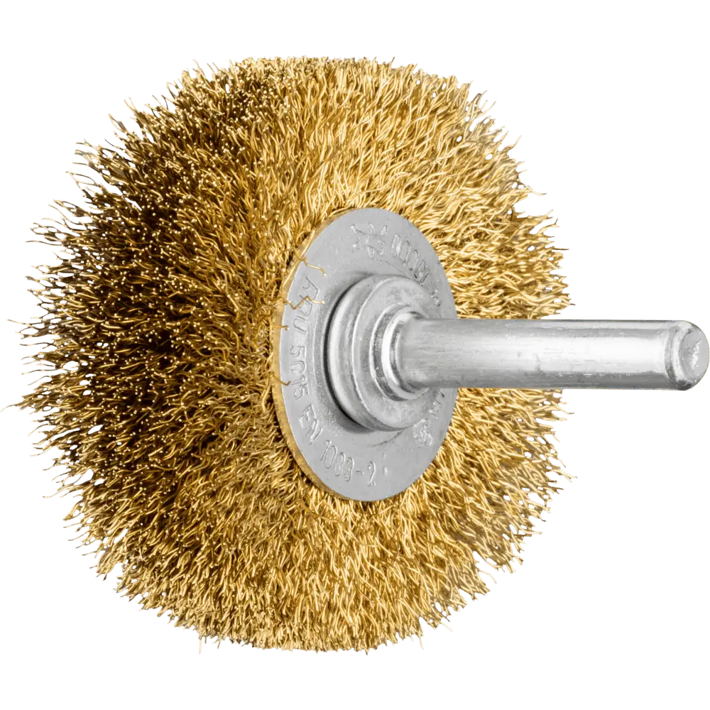 Produktfoto 1 von PFERD TOOLS Rundbürste ungezopft RBU Ø50x15 mm Schaft-Ø6 mm Messing-Draht-Ø0,20, 10 Stk.