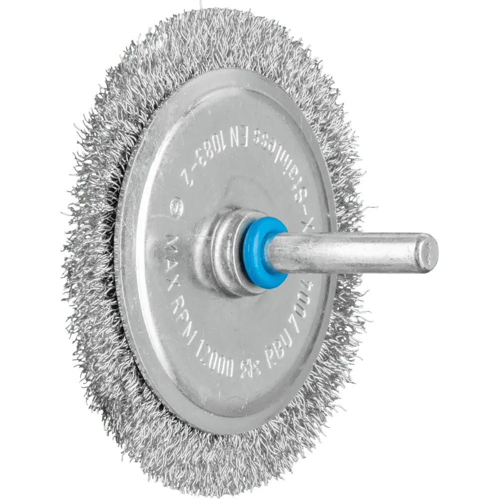 Produktfoto 1 von PFERD TOOLS Rundbürste ungezopft RBU Ø70x4 mm Schaft-Ø6 mm Edelstahl-Draht-Ø0,20, 10 Stk.