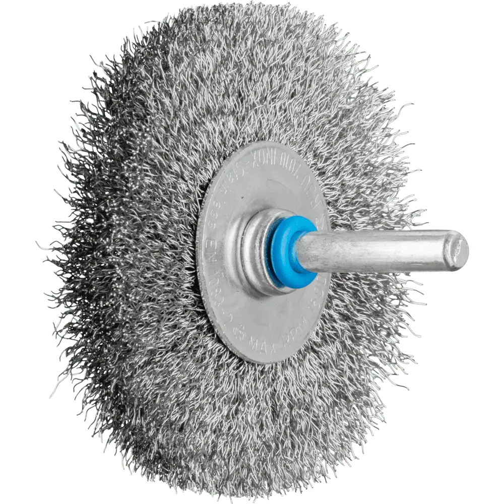 Produktfoto 1 von PFERD TOOLS Rundbürste ungezopft RBU Ø70x10mm Schaft-Ø6 mm Edelstahl-Draht-Ø0,20, 10 Stk.